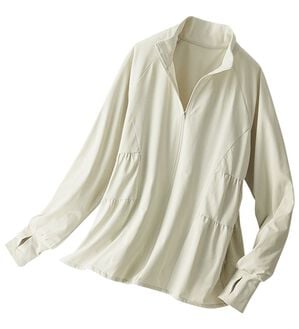 BELLUNA（ベルーナ）の「ティアードデザインラッシュガードＵＶ対策ジャケット（パーカー）」｜ライトグレー