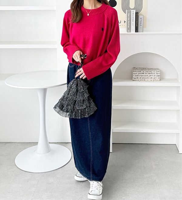 GeeRA（ジーラ）の「【ＵＳ．ＰＯＬＯ　ＡＳＳＮ】ショート丈ニット（ニット・セーター）」｜詳細画像