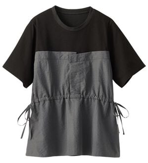 BELLUNA（ベルーナ）の「ヒンヤリ！ビスチェ重ね着風Ｔシャツ（カットソー）」｜黒&times;グレー