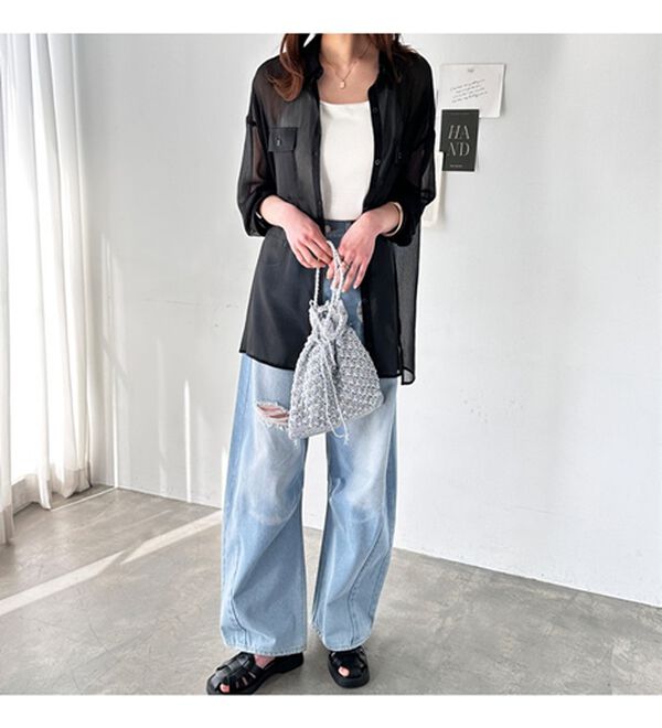 GeeRA（ジーラ）の「オーバーサイズシアー楊柳シャツ（シャツ）」｜詳細画像