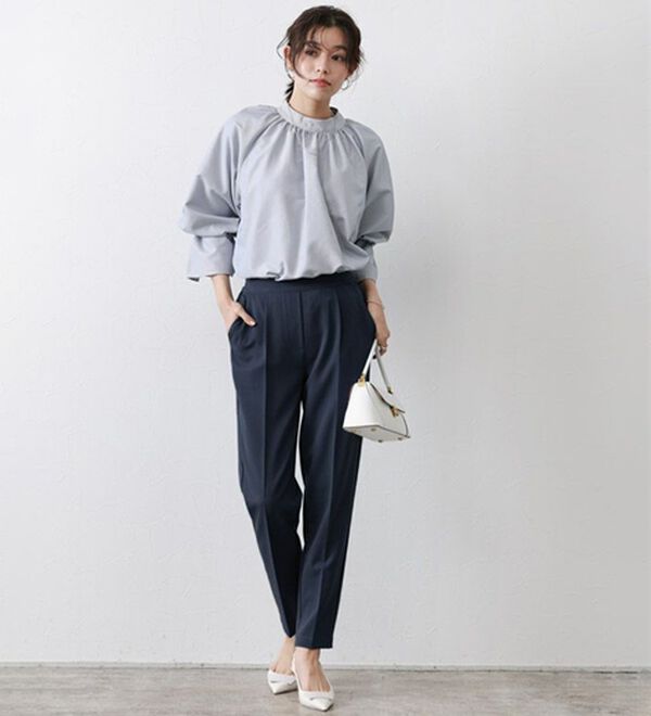 Pierrot（ピエロ）の「【選べる丈】高見えすっきりテーパードパンツ（フルレングスパンツ）」｜詳細画像