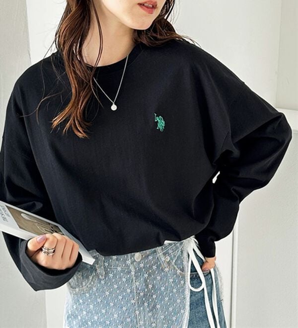 GeeRA（ジーラ）の「【Ｕ．Ｓ．ＰＯＬＯ ＡＳＳＮ】オーバーサイズ刺しゅうロンＴ（カットソー）」｜詳細画像