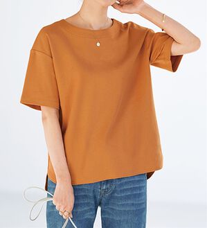 BELLUNA（ベルーナ）の「着崩れしにくい！シンプルプルオーバー（カットソー）」｜テラコッタ