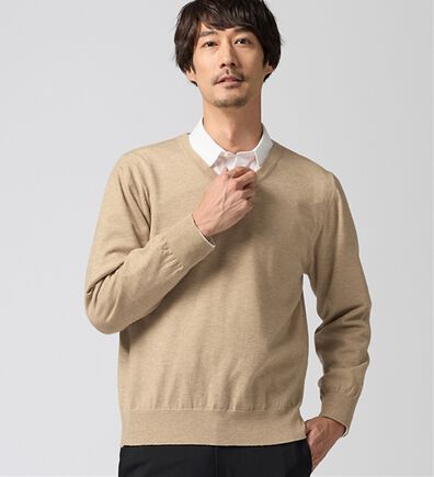 REMEN'S（リメンズ）の「【洗える】やわらかタッチＶネックセーター（メンズニット・セーター）」
