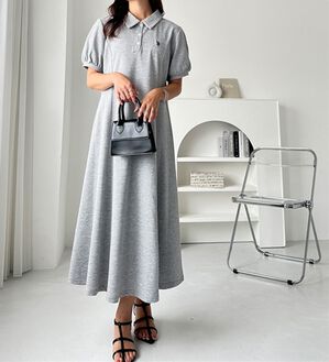 GeeRA（ジーラ）の「【Ｕ．Ｓ．ＰＯＬＯＡＳＳＮ】ポロ衿ワンピ―ス（その他ワンピース）」｜杢グレー