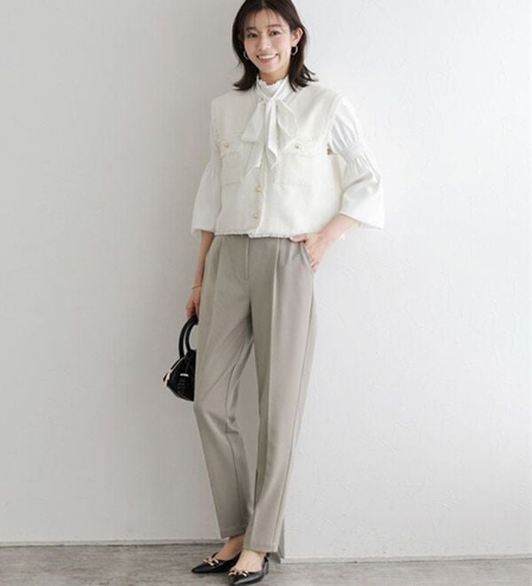 Pierrot（ピエロ）の「【選べる丈】高見えすっきりテーパードパンツ（フルレングスパンツ）」｜詳細画像