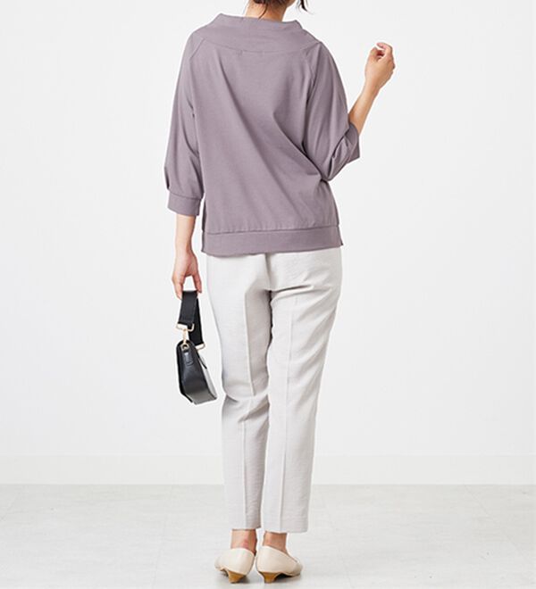 BELLUNA（ベルーナ）の「ヒンヤリ綿混ワイドネックプルオーバー（カットソー）」｜詳細画像