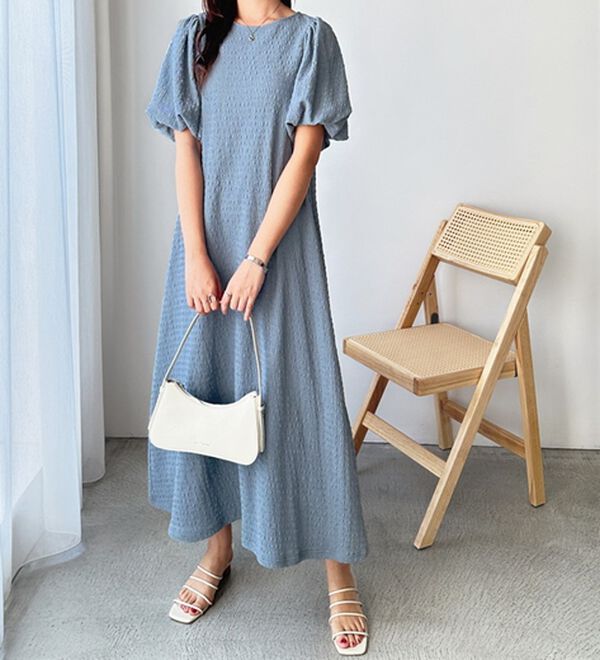 GeeRA（ジーラ）の「ボリューム袖楽ちん表面感ワンピース（カットソーワンピース）」｜詳細画像