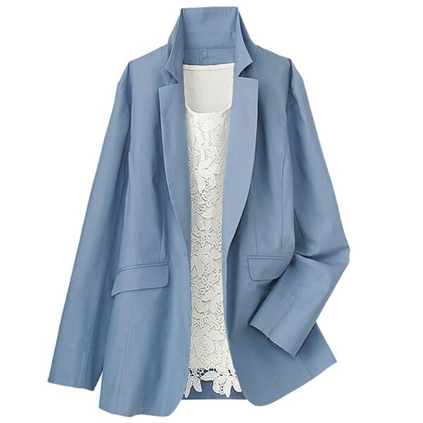 BELLUNA（ベルーナ）の「＜ＳＯＬＯＴＥＸ（Ｒ）＞使用　綿混テーラードジャケット（テーラードジャケット）」｜ブルー