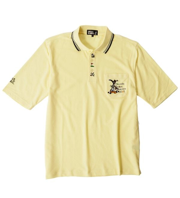 ネイビーアイボリーストライプ五分袖ポロシャツ ストライプシフォンブラウス 五分袖 レディース(M ネイビー