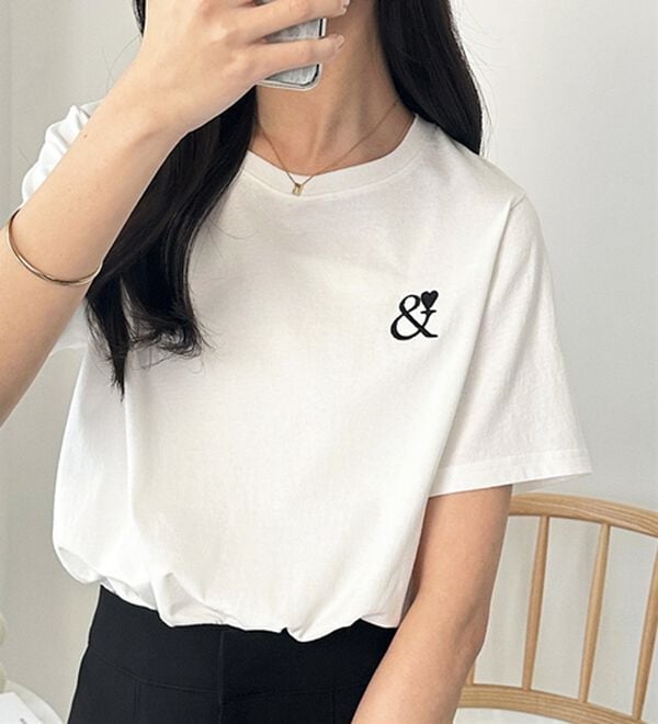 GeeRA（ジーラ）の「アンドハート刺しゅうＴシャツ（Tシャツ）」｜詳細画像