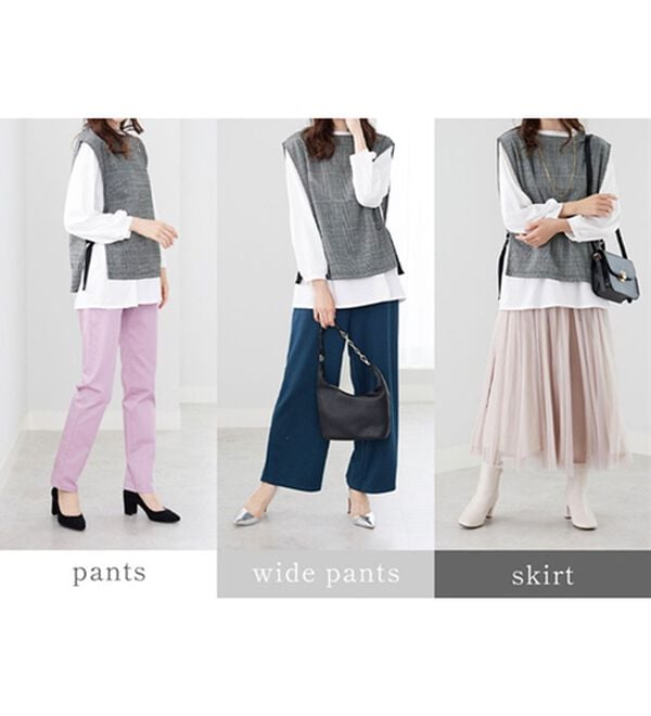 BELLUNA（ベルーナ）の「カットソージャカード素材ベストアンサンブル（アンサンブル）」｜詳細画像