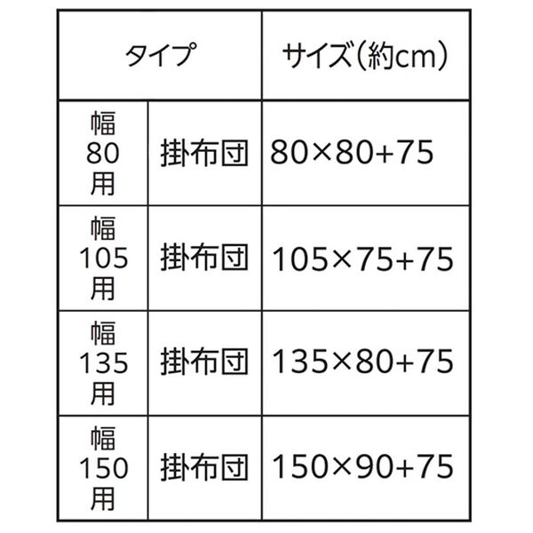 「選べるはっ水ダイニングこたつ掛布団（こたつ布団）」｜詳細画像