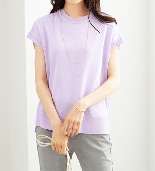 BELLUNA（ベルーナ）の「フラッシュヤーン素材サマーニット（ニット・セーター）」｜詳細画像