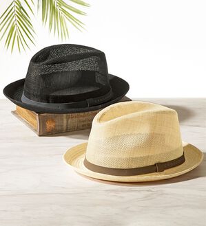 「＜クロコダイル＞日本製　ベルトがお洒落な涼やか中折れハット（メンズ帽子）」｜詳細画像