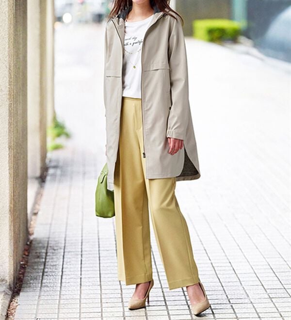 BELLUNA（ベルーナ）の「はっ水加工ボンディング素材ロング丈パーカー（ハーフコート）」｜詳細画像