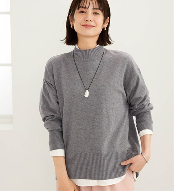 BELLUNA（ベルーナ）の「もちもちハイネックゆったりニットプルオーバー（ニット・セーター）」｜詳細画像