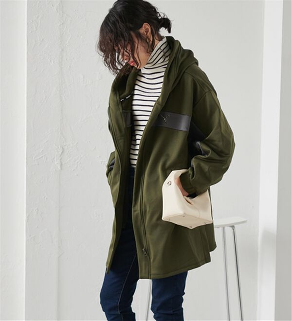 RANAN（ラナン）の「＜ｐｕｍａ＞ワンライン　フリースフーディ（ハーフコート）」｜詳細画像