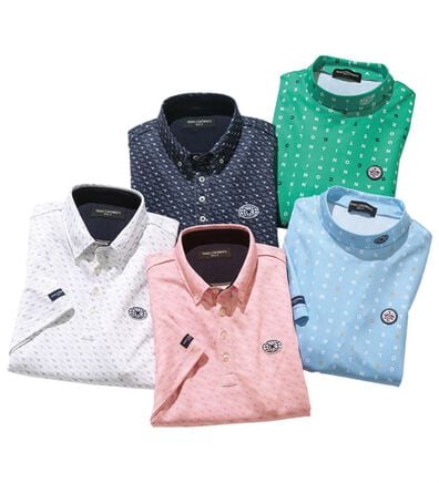 「＜トランスコンチネンツゴルフ＞ビッグメッシュ夏専用ゴルフシャツ（メンズシャツ）」