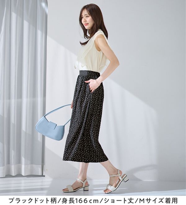 alotta（アロッタ）の「【選べる２丈】さらっと上品！サテンワイドパンツ（ワイドパンツ・ガウチョ）」｜詳細画像