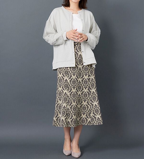 BELLUNA（ベルーナ）の「ラメ調袖チュールデザインカーディガン（その他カーディガン）」｜詳細画像