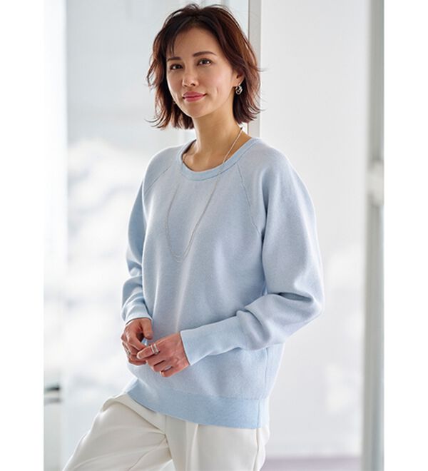 BELLUNA（ベルーナ）の「トレーナー感覚！きれいめカジュアルさんのためのニットトレーナー（ニット・セーター）」｜詳細画像