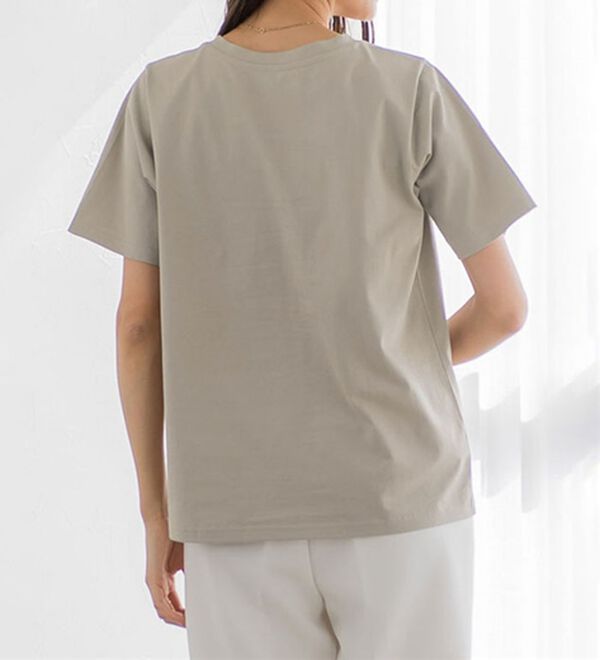 Pierrot（ピエロ）の「【選べるネック】シルケットコットンＴシャツ（Tシャツ）」｜詳細画像