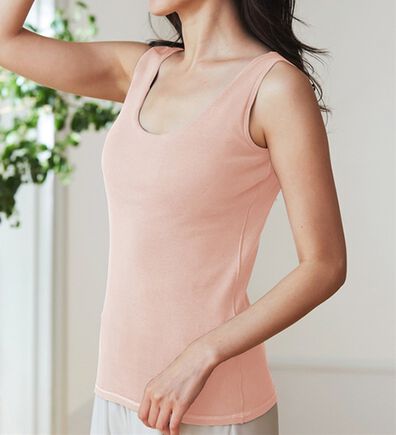 LAVIENNE（ラヴィエンヌ）の「綿１００％お肌に優しいオーガニックコットンブラキャミ（肌着・インナーウェア）」
