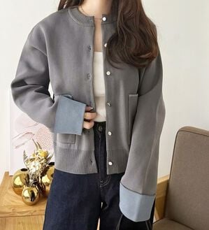 GeeRA（ジーラ）の「配色カラーニットカーディガン（ニットカーディガン）」｜詳細画像