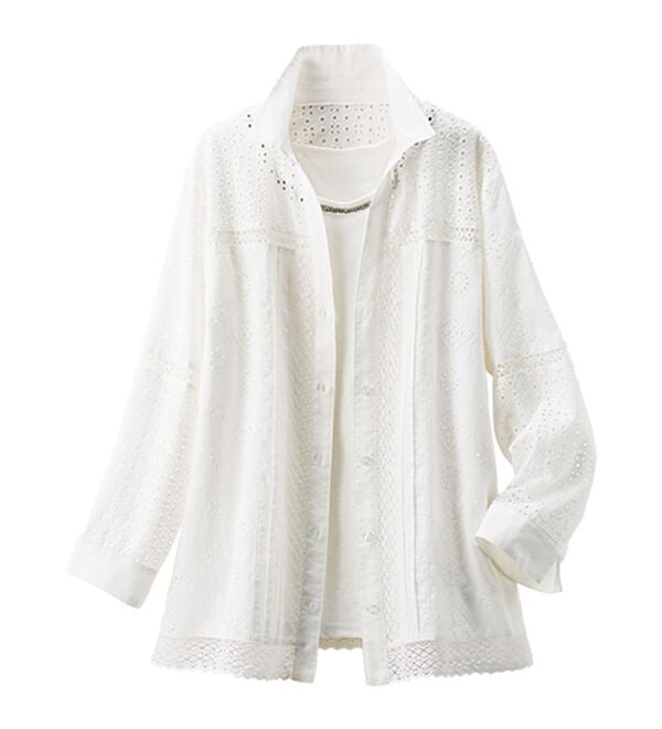 ルフラン（ルフラン）の「綿１００％贅沢レースジャケット（その他ジャケット）」｜詳細画像