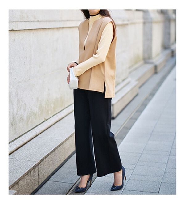 RANAN（ラナン）の「きれい見せ深Ｖネックカットソーベスト（ベスト）」｜詳細画像