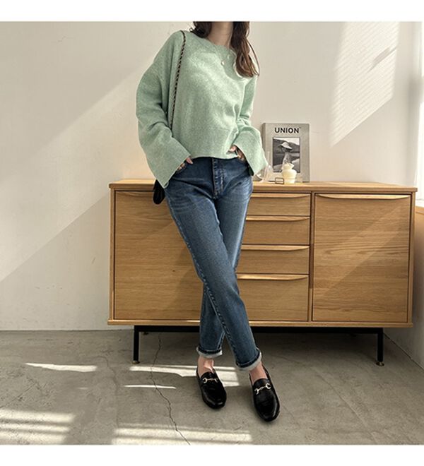 GeeRA（ジーラ）の「ふわふわ素材ワイドスリーブショートニット（ニット・セーター）」｜詳細画像