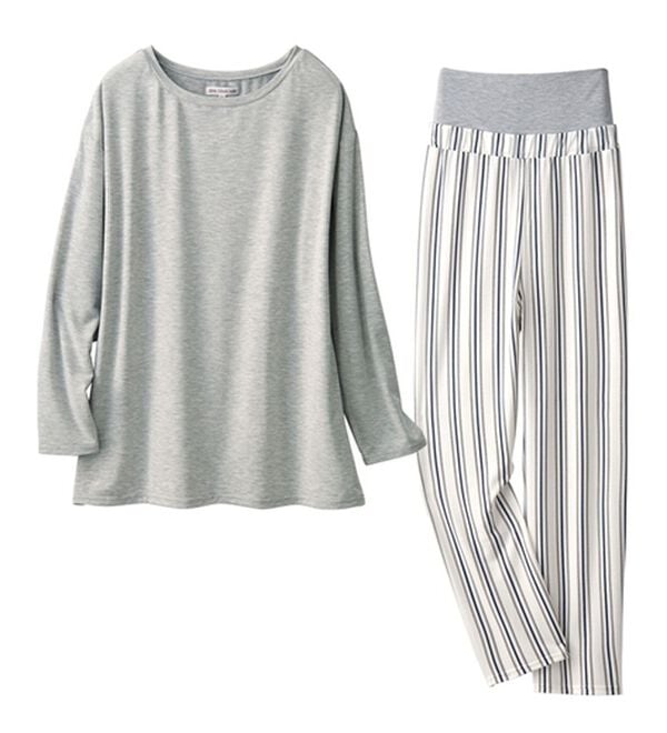 YU'NOW（ユナウ）の「レーヨンブレンドハラマキパジャマ２点セット（パジャマ・ルームウェア）」｜詳細画像