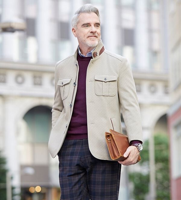 「＜コムルヴァン・オム＞袖丈短め紳士のジャストフィットジャケット（メンズジャケット）」｜詳細画像