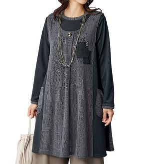 BELLUNA（ベルーナ）の「ラッセルレース切替デザインアンサンブル（アンサンブル）」｜詳細画像