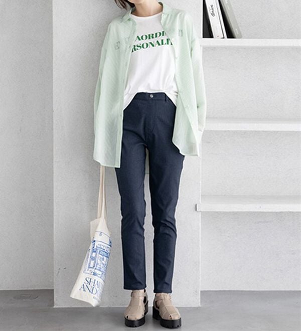 GeeRA（ジーラ）の「嬉しい機能付！股上深めのゆるフィットレギンスパンツ（フルレングスパンツ）」｜詳細画像