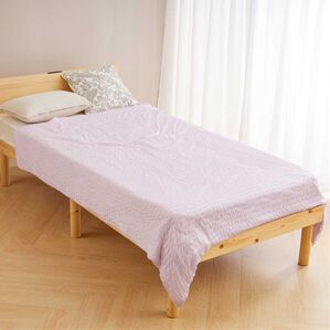 iellio（イエリオ）の「【８日間限定価格】とろける冷感くしゅくしゅケット＜わた入・ふんわり・洗える・ひんやりケット・接触冷感・肌掛け布団＞（肌掛布団・タオルケット）」｜ラベンダーピンク