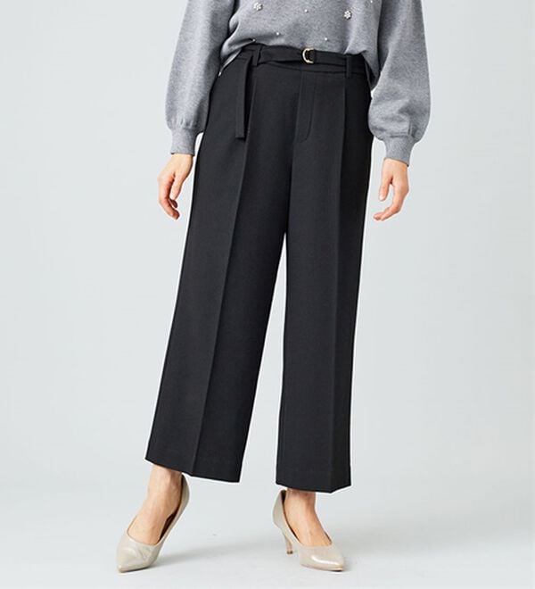 BELLUNA（ベルーナ）の「サマ見え（ウォーム）ベルト付ワイドパンツ（ワイドパンツ・ガウチョ）」｜詳細画像
