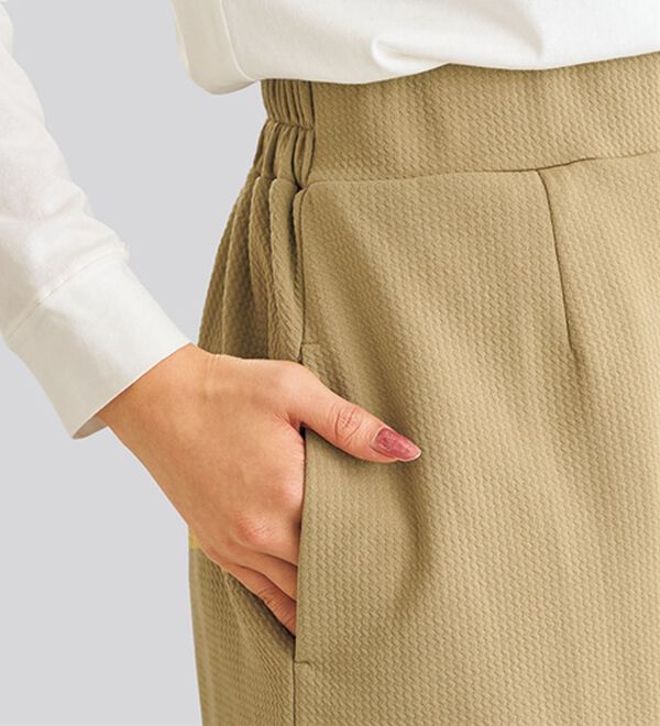 BELLUNA（ベルーナ）の「裏起毛素材ふくれジャカードナロースカート（ロングスカート）」｜詳細画像