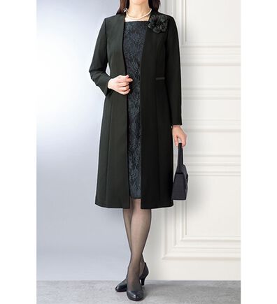 ルフラン（ルフラン）の「上品レースのワンピースアンサンブル（ブラックフォーマル（喪服・礼服））」