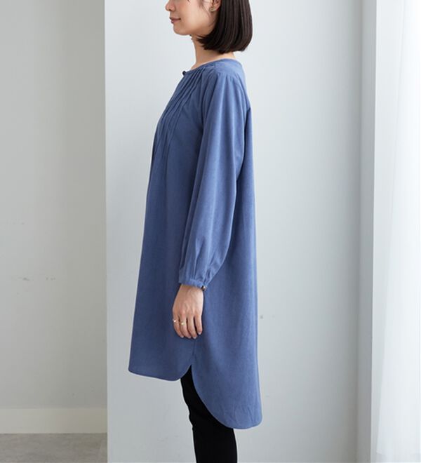 BELLUNA（ベルーナ）の「コーデュロイ素材ピンタック使いワンピース（その他ワンピース）」｜詳細画像