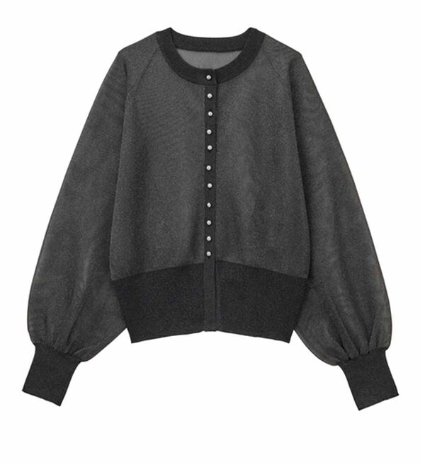 RANAN（ラナン）の「シルバーボタンシアーニットカーデ（ニットカーディガン）」｜詳細画像