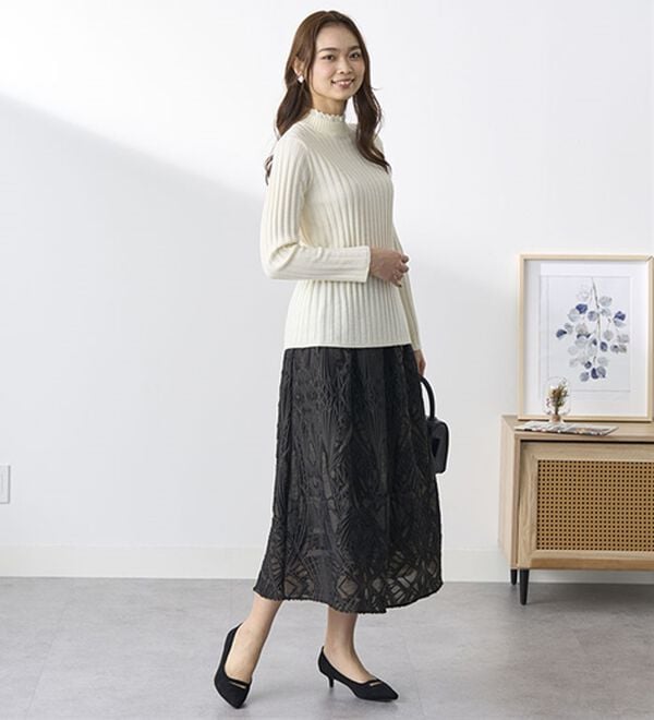 BELLUNA（ベルーナ）の「ウール入りウォッシャブルセーター（ニット・セーター）」｜詳細画像