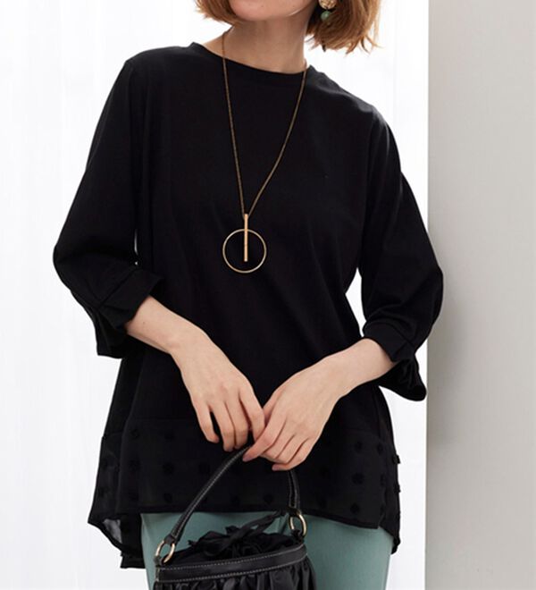 BELLUNA（ベルーナ）の「裾シアードット切替プルオーバー（カットソー）」｜詳細画像