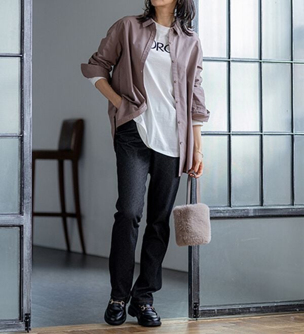 BELLUNA（ベルーナ）の「【選べる裏側】ぐん伸びニットデニムパンツ（フルレングスパンツ）」｜詳細画像