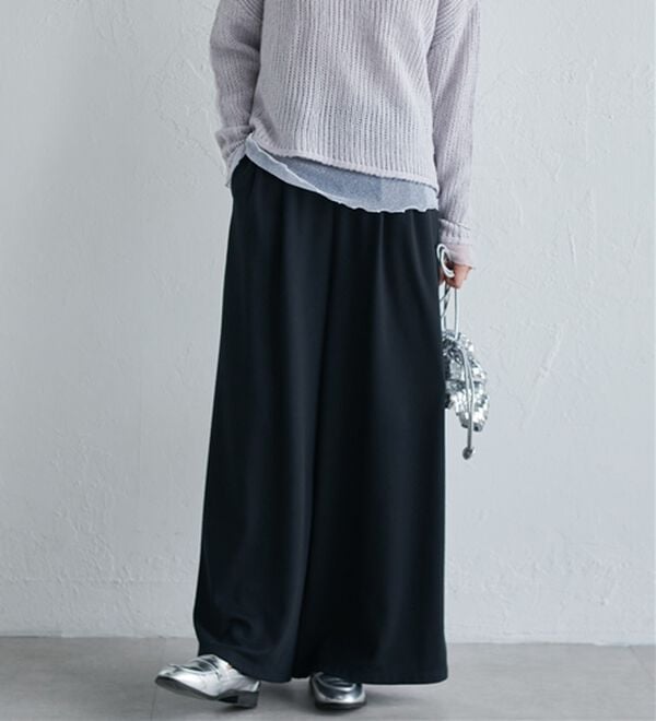 RANAN（ラナン）の「柔らかあったか！裏起毛ロングフレアガウチョパンツ（フルレングスパンツ）」｜詳細画像