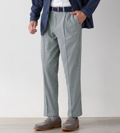 「＜シンプル＆プラス＞接触冷感ストレッチサッカースラックス（メンズスラックス）」