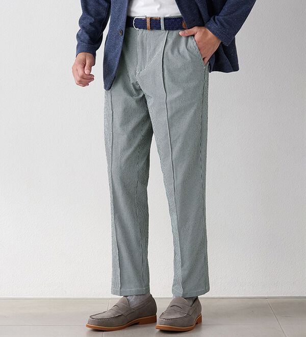 「＜シンプル＆プラス＞接触冷感ストレッチサッカースラックス（メンズスラックス）」｜詳細画像