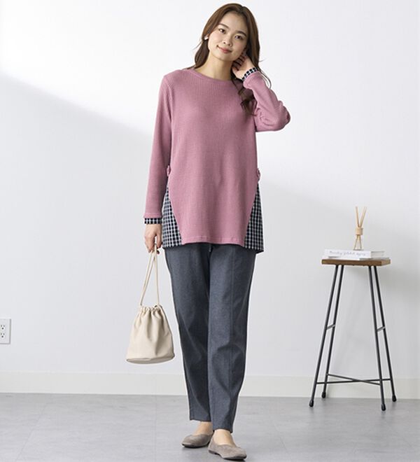 BELLUNA（ベルーナ）の「綿１００％やわらかゆるパンツ（フルレングスパンツ）」｜詳細画像