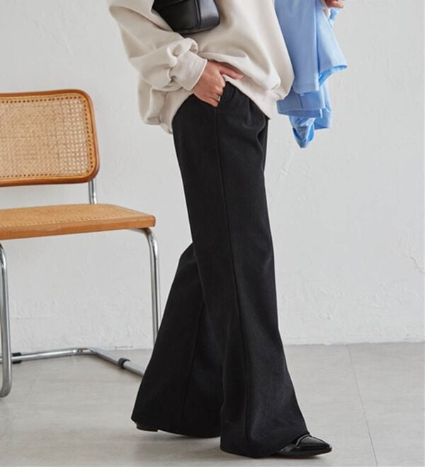 RANAN（ラナン）の「あったか裏ベロアニットコールフレアパンツ（フルレングスパンツ）」｜詳細画像